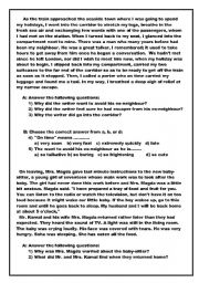 English Worksheet: a test of reading comprehension