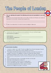 English Worksheet: The People of London (exercises - 2/3)