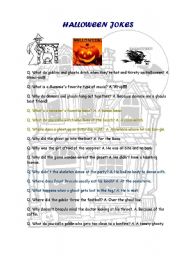 English Worksheet: Halloween Jokes