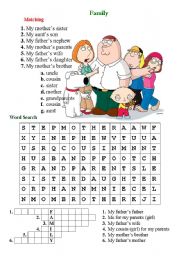 English Worksheet: Family