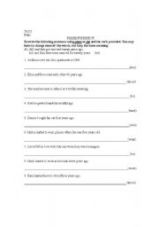 English worksheet: Present Perfect / progressive test