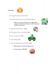 English worksheet: fire drill adult