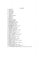 English worksheet: numbers