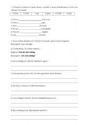 English worksheet: Present Continuous activity