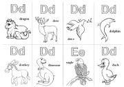 English Worksheet: Animal Alphabet Cards_Extension 2