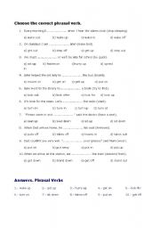 English Worksheet: Phrasal Verbs