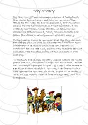 English Worksheet: toy story