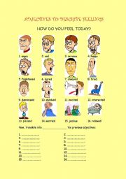 English Worksheet: ADJECTIVES TO DESCRIBE FEELINGS (RELOADED)