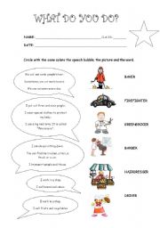 English worksheet: JOBS REVISION