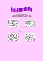 English Worksheet: hello kitty shopping