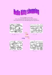 English worksheet: hello kitty shopping