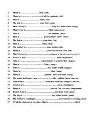 English Worksheet: Comparative and superlative test