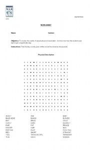 English Worksheet: Physical Descriptions