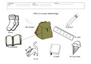 English Worksheet: School objects