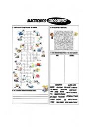 English Worksheet: Electronics_Crossword & Mini-Tasks