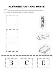 English worksheet: alphabet cut and  paste