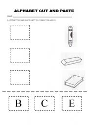 English Worksheet: alphabet cut and  paste