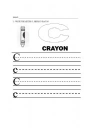 English worksheet: c as in crayon