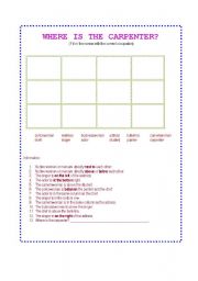 English worksheet: Where is the carpenter?