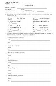 English worksheet: its a very  easy  worksheet
