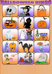 English Worksheet: HALLOWEEN BINGO. PART 1