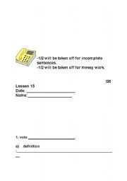 English Worksheet:  Spelling  Review Grade 4 or  5
