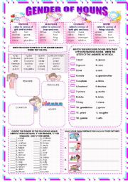 English Worksheet: GENDER OF NOUNS