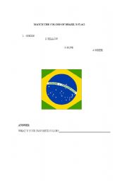English Worksheet: BRAZILS FLAG COLORS