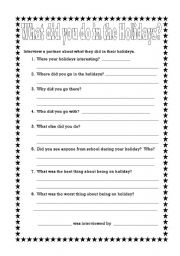 English Worksheet: Interview sheet