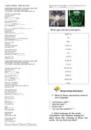 English Worksheet: I gotta a feeling - Black eyed peas
