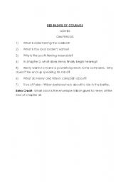 English Worksheet: Red Badge of Courage Quiz