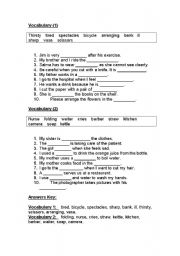 English worksheet: vocabulary