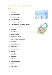 English Worksheet: Enviroment & key words