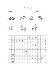 English worksheet: Animal Puzzle