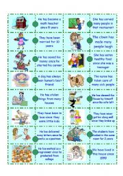 English Worksheet: Present Perfect Domino