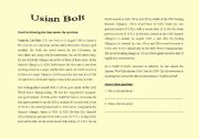 English worksheet: Reading about famous people - Usain Bolt