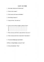 English worksheet: worksheet on a film : nannyMcphee