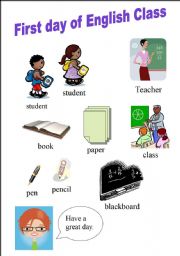 English worksheet: First Day of Class