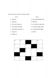 English Worksheet: Number Puzzle