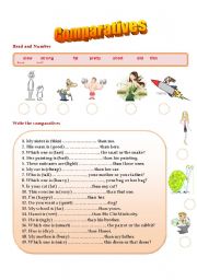 English Worksheet: Comparatives