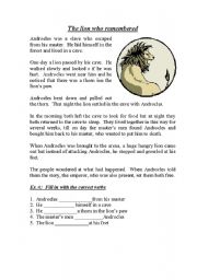 English Worksheet: The lion who remembered