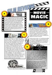 English Worksheet: MOVIE REVIEWS - READING