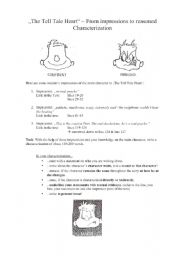 English worksheet: The Tell Tale Heart - Characterization guide for the main character