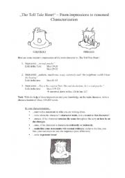 English Worksheet: The Tell Tale Heart - Characterization guide for the main character
