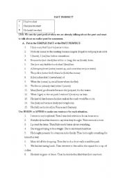 English worksheet: past perfect