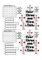 English Worksheet: Cheerleaders to practice the number words 1-5