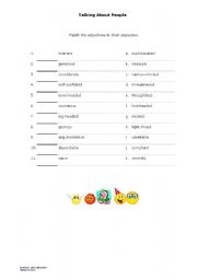 English worksheet: Talking About People