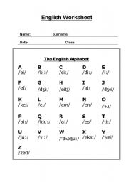 English Worksheet: The Alphabet