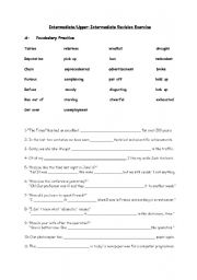 English worksheet: Intermediate  (revision) exercises