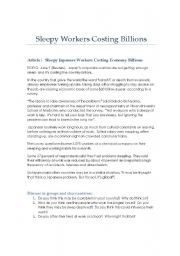 English Worksheet: Sleepy Workers- Business English Activity